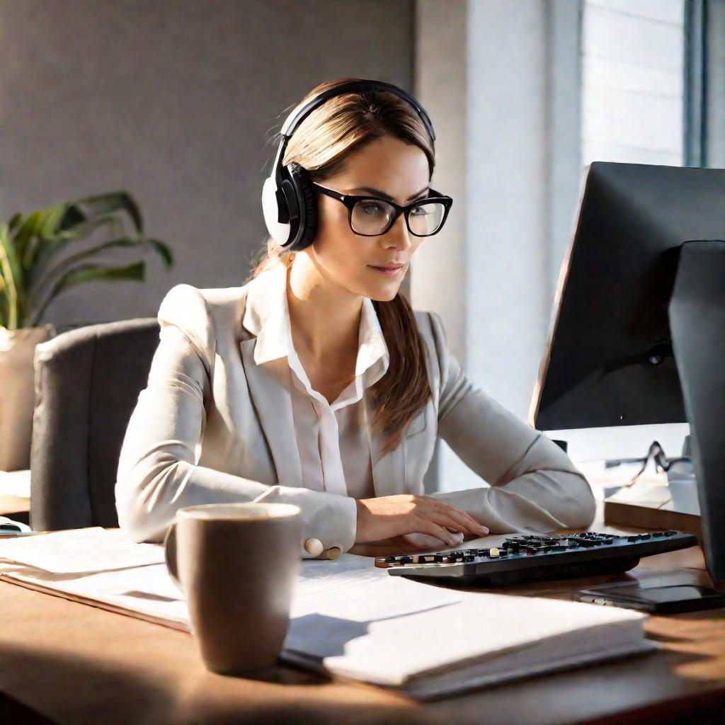 Бухгалтер работает в офисе