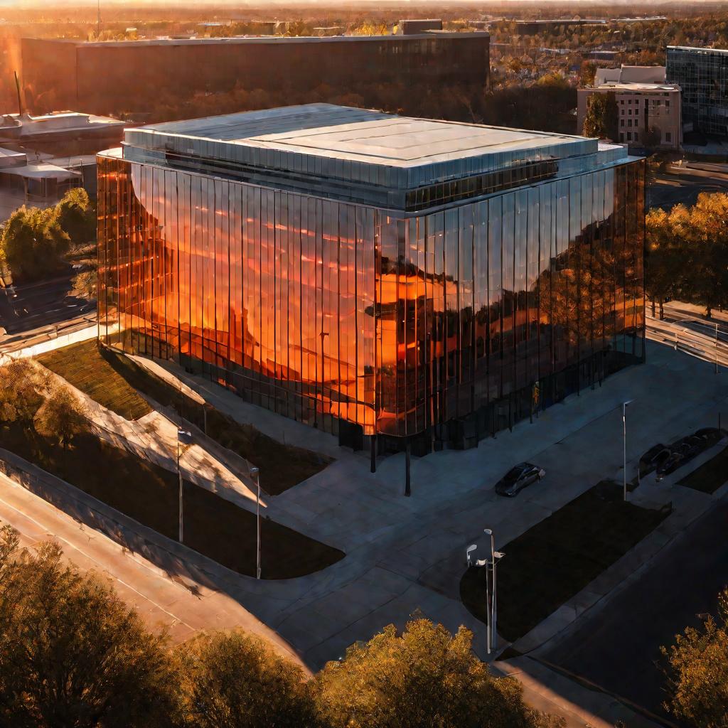 Здание суда на закате