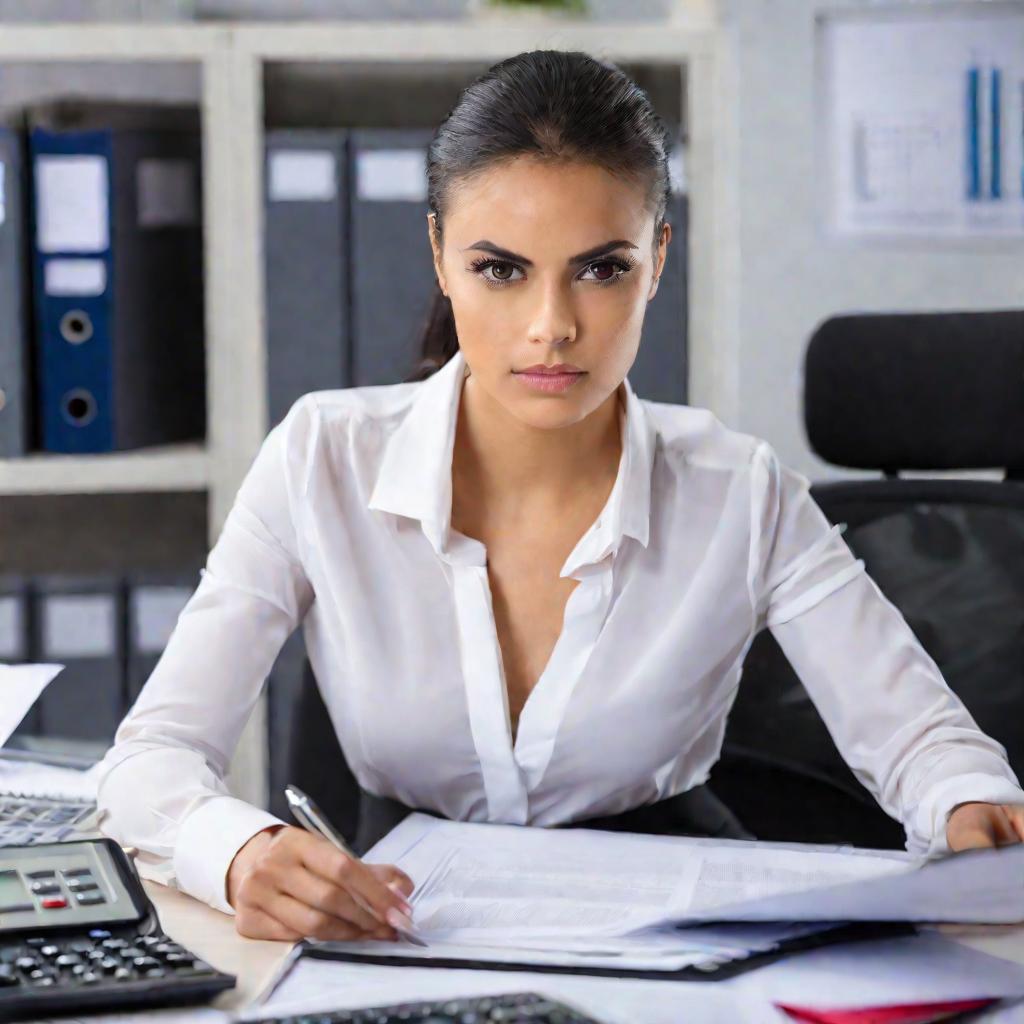 Портрет молодого бухгалтера в деловом костюме.