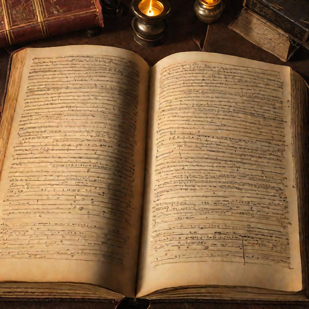 Открытая бухгалтерская книга с записями