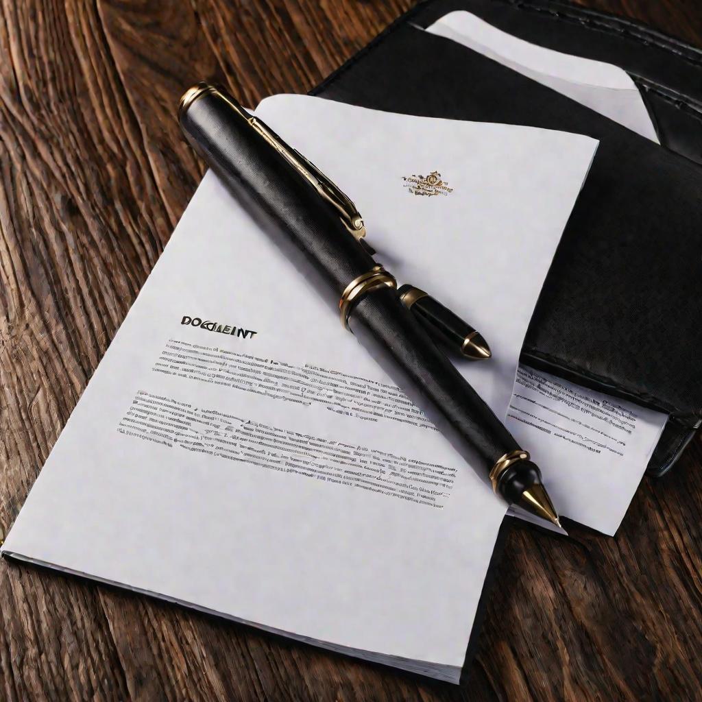 Папка с контрактом на столе
