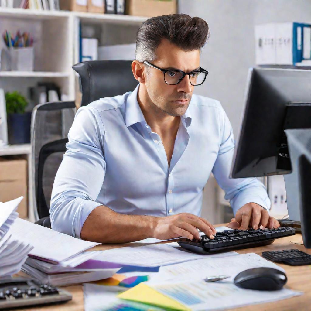 Бухгалтер за работой