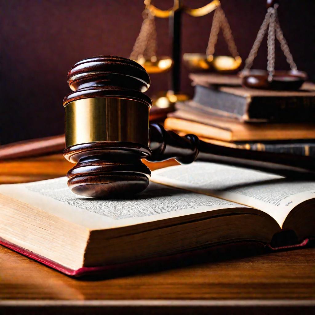 Молоток судьи на столе