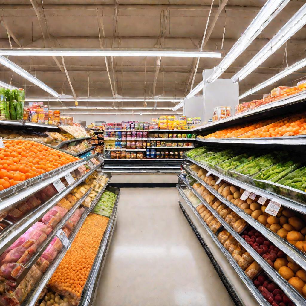 Проход в отделе замороженных продуктов