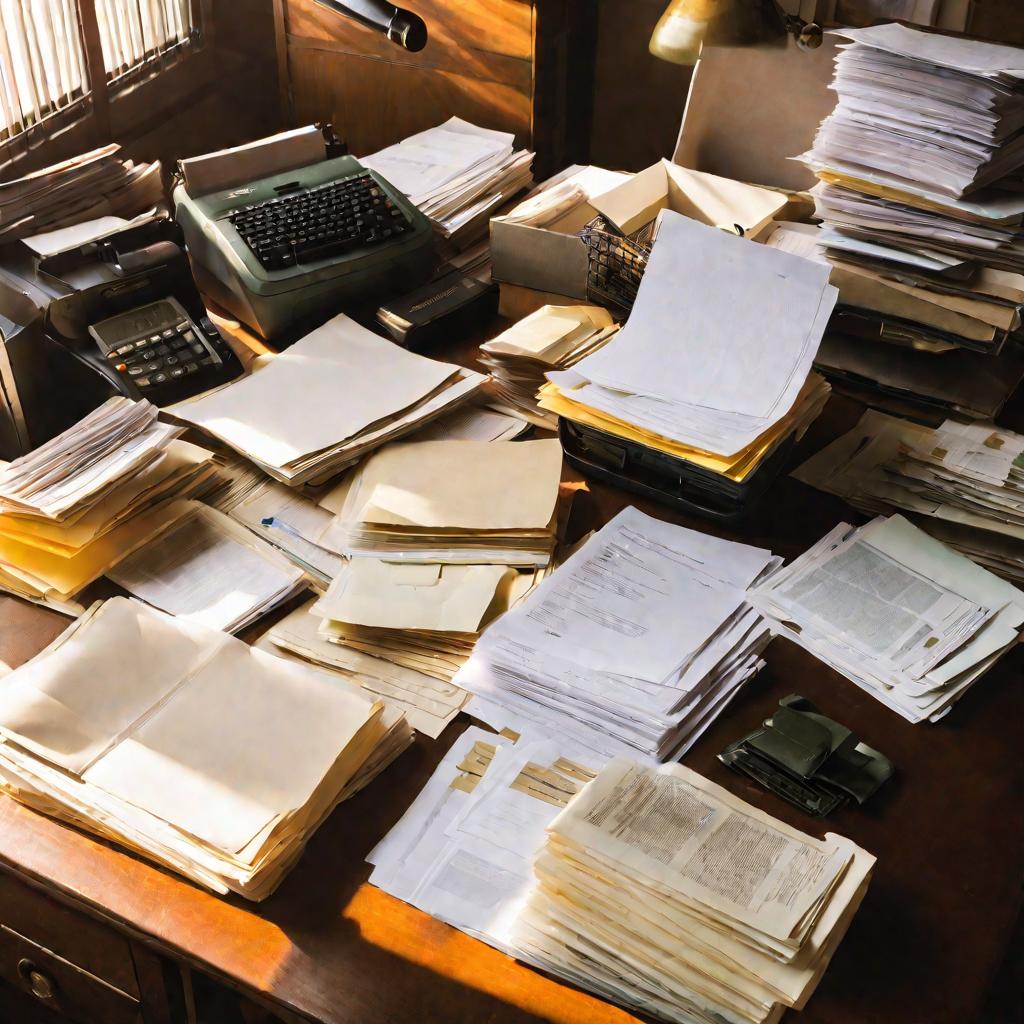 Беспорядок на рабочем столе военкома.