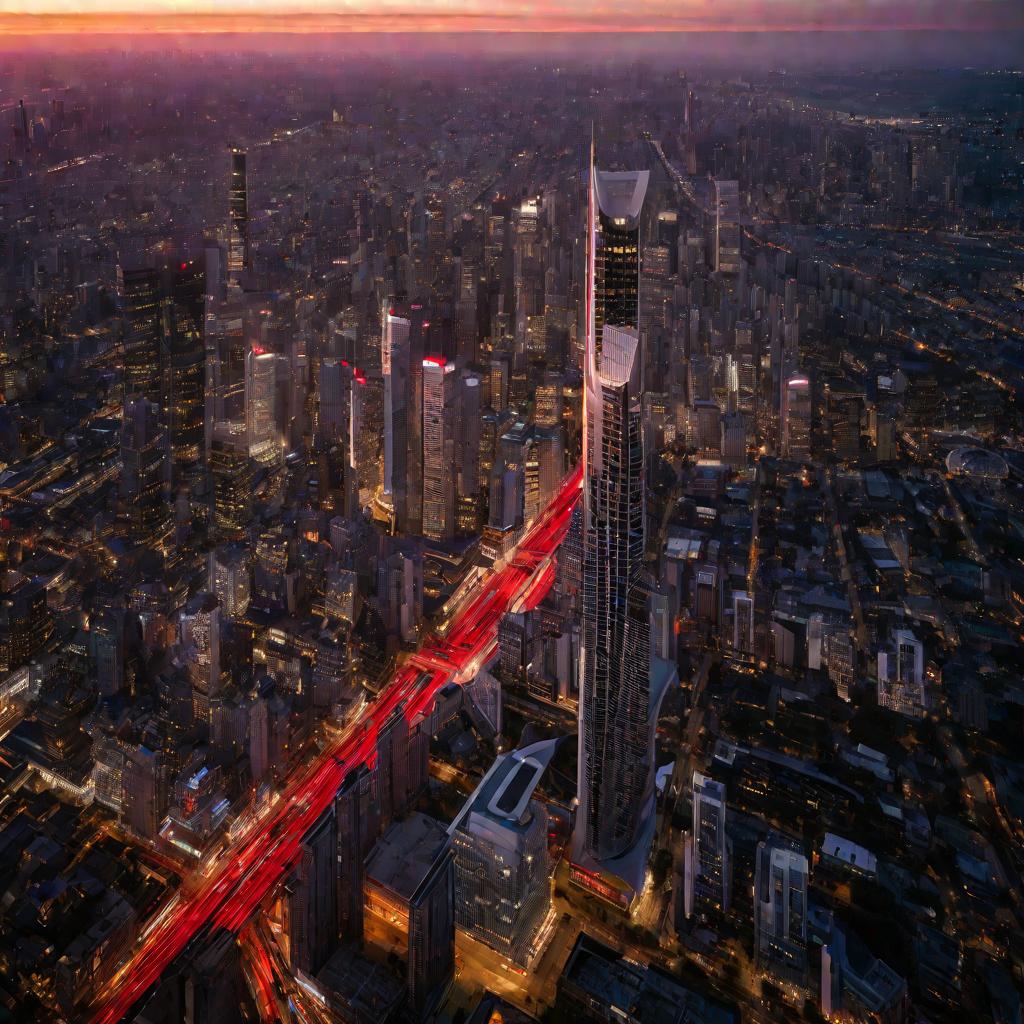 Деловой район на рассвете