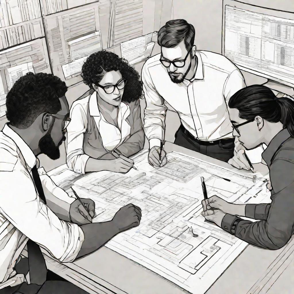 Команда разработчиков проектирует архитектуру ПО