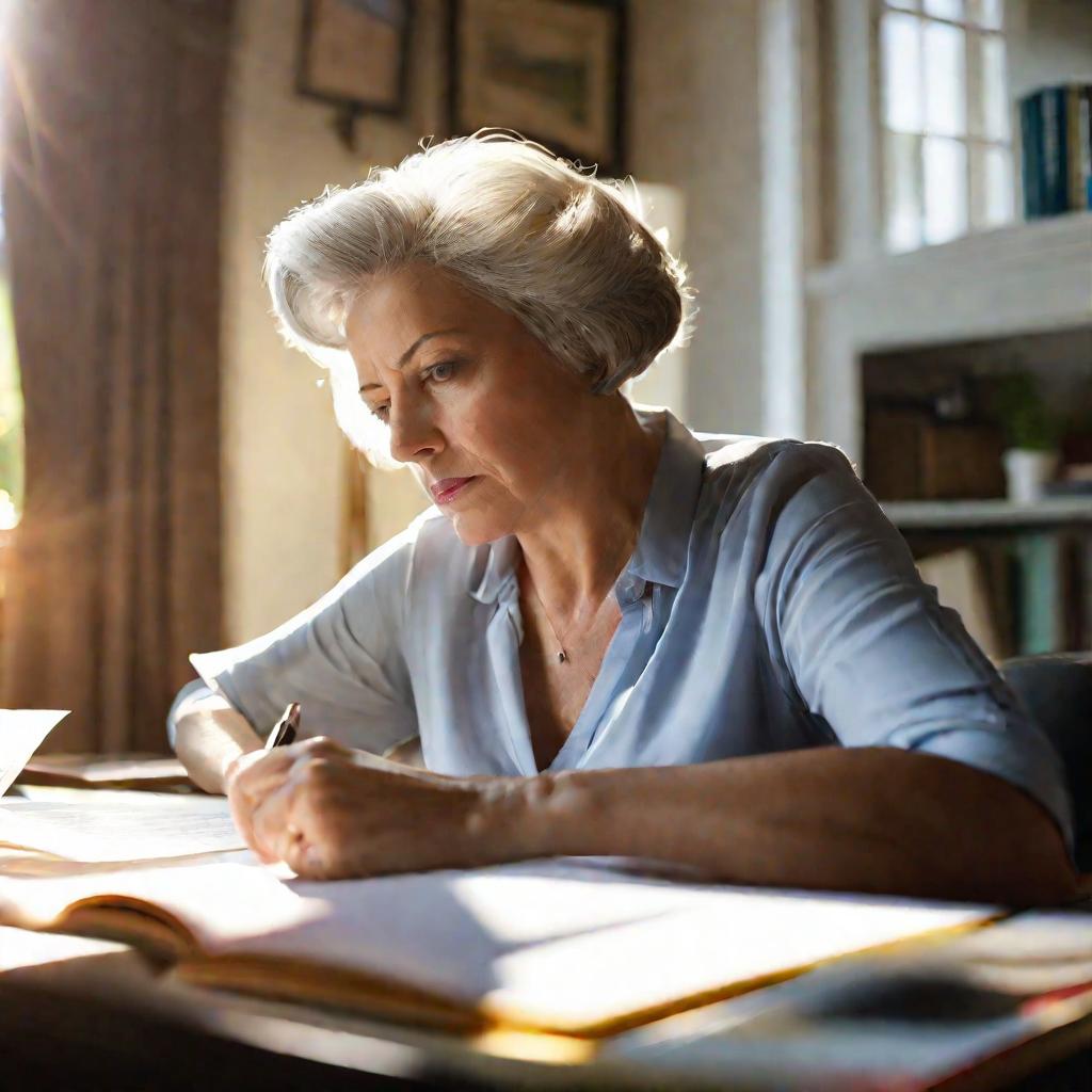 Женщина изучает документы