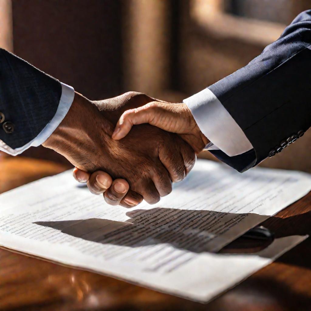 Рукопожатие при подписании контракта