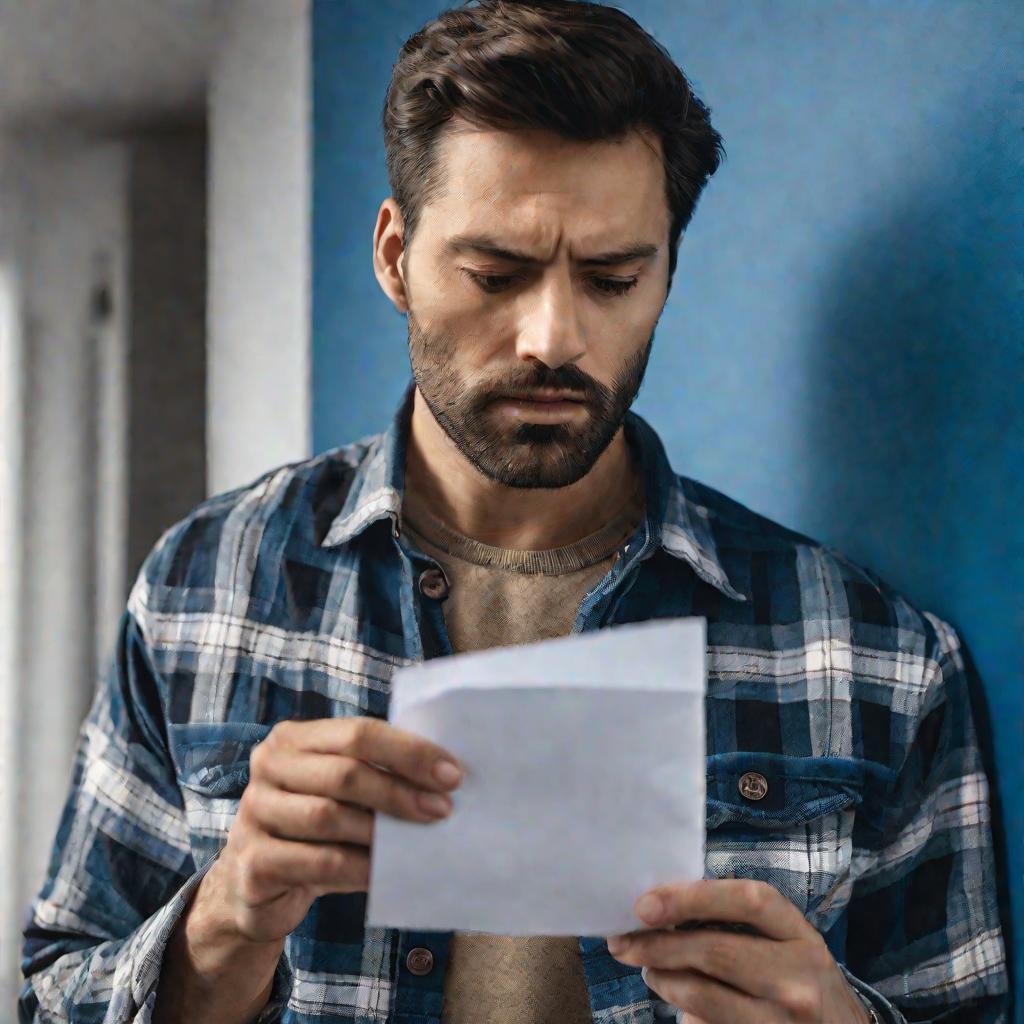 Мужчина держит письмо ДТИ