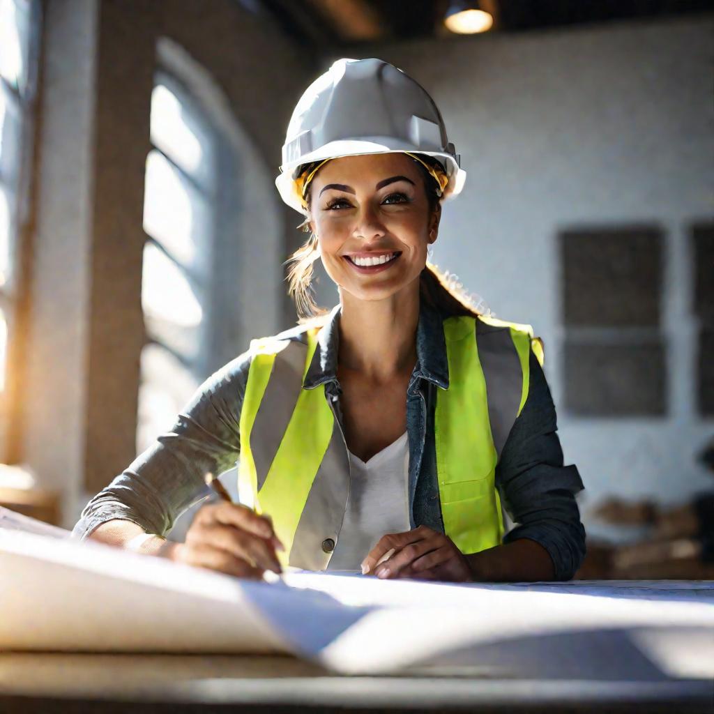 Архитектор изучает чертежи