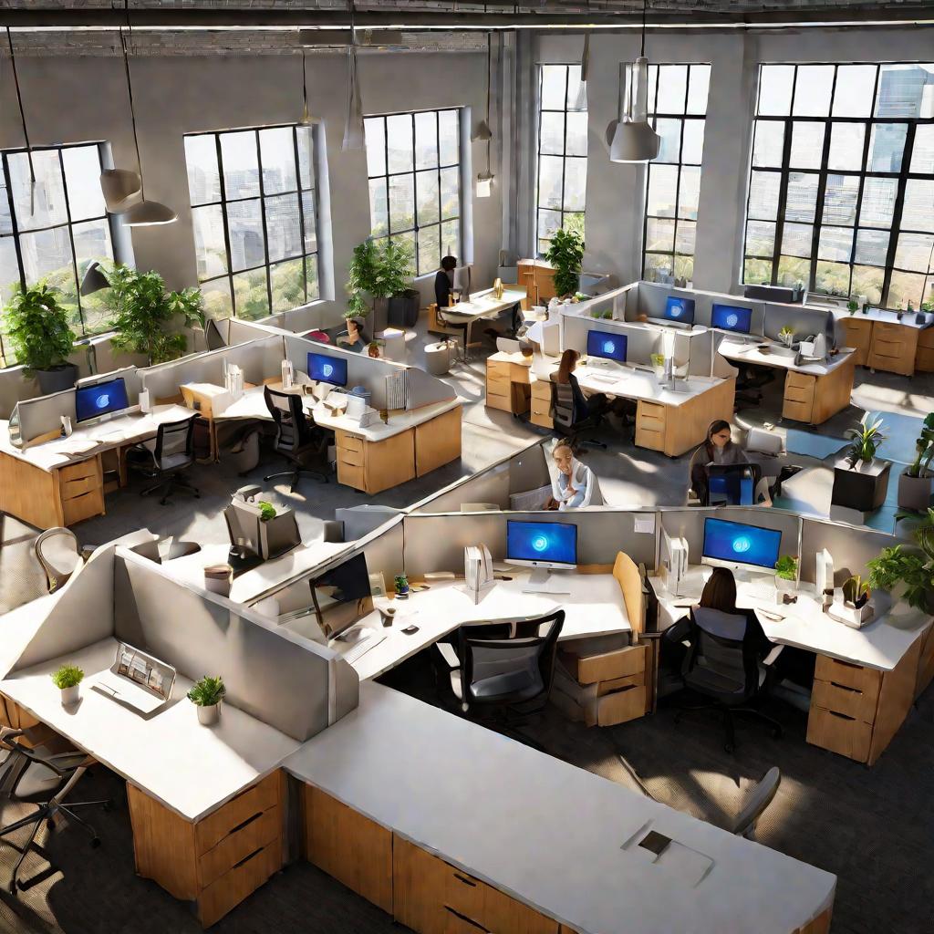 офис просторный современный