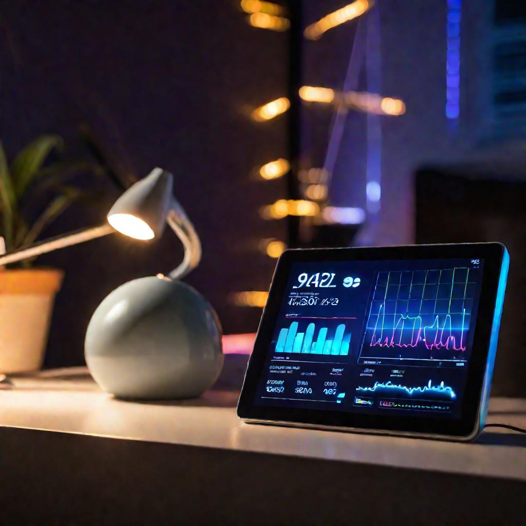 Графики потребления электроэнергии на планшете