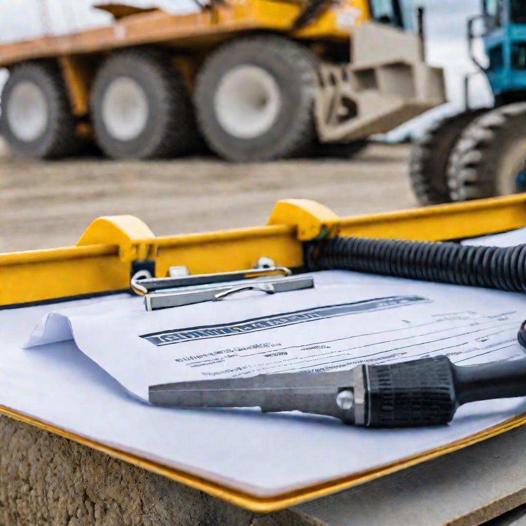 Планшет с частично размытым задним фоном и актом о передаче оборудования