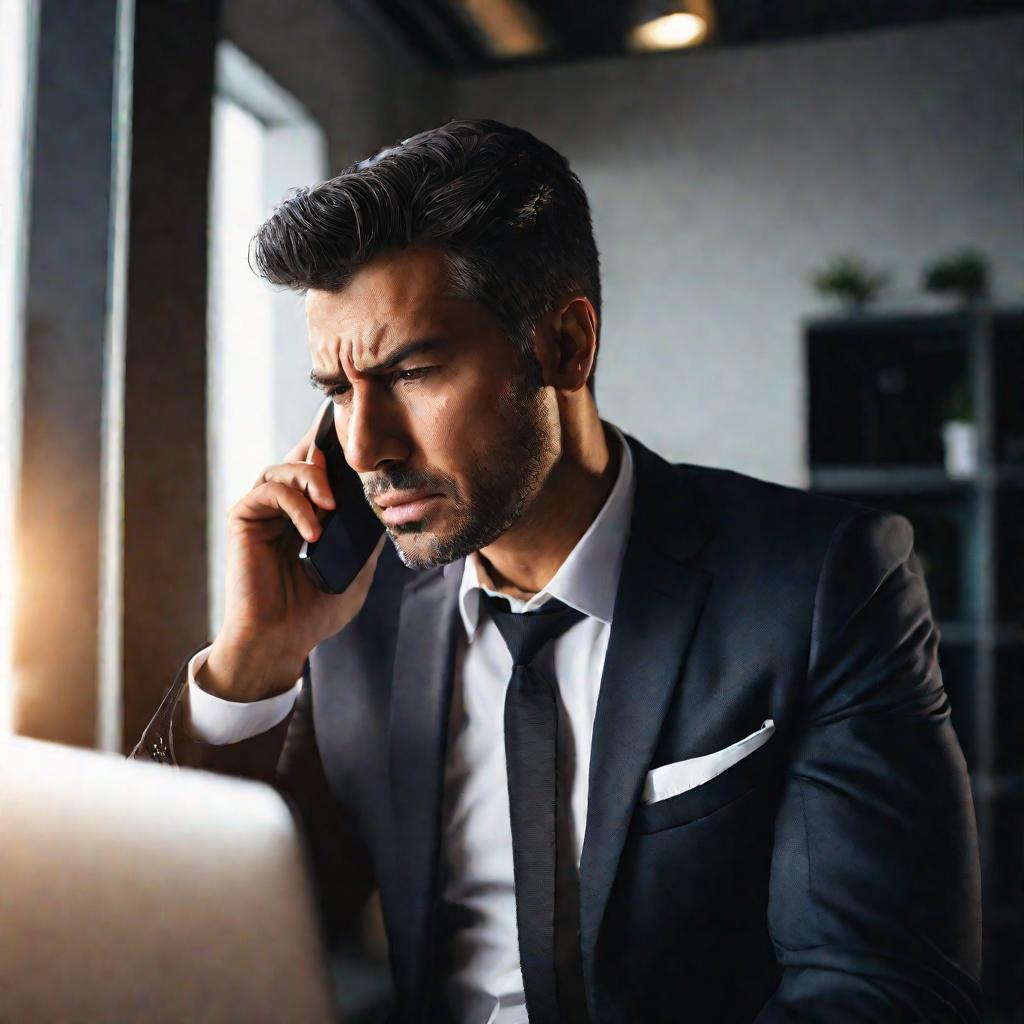 Бизнесмен срочно решает проблему с поставкой