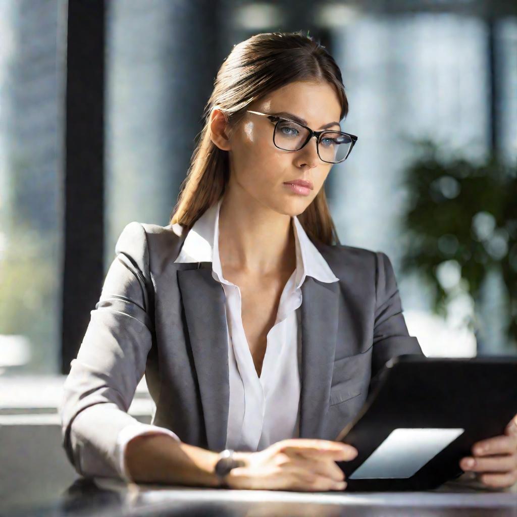 Девушка за ноутбуком