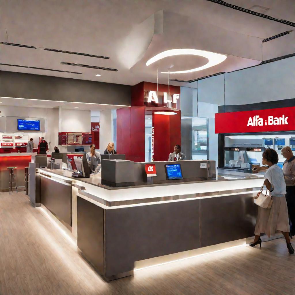 Интерьер отделения Альфа Банка