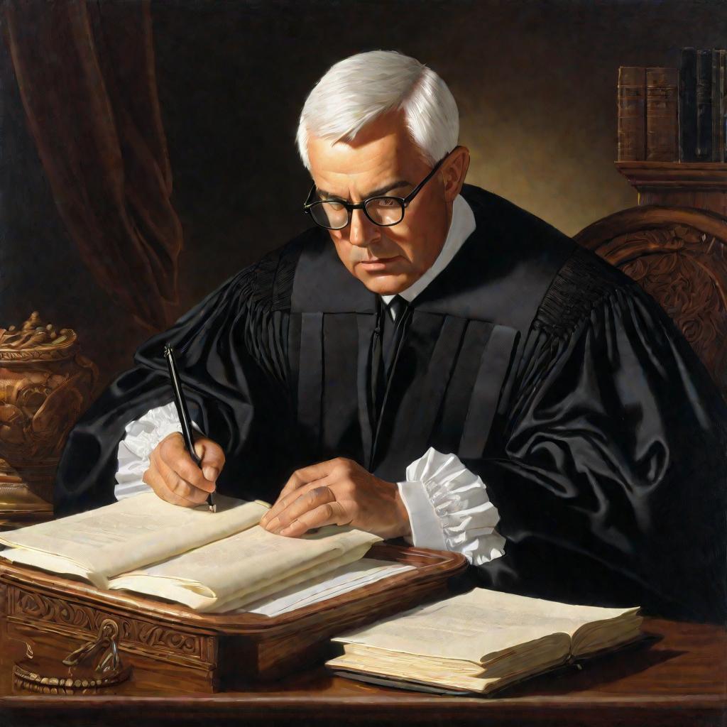 Портрет мирового судьи за работой