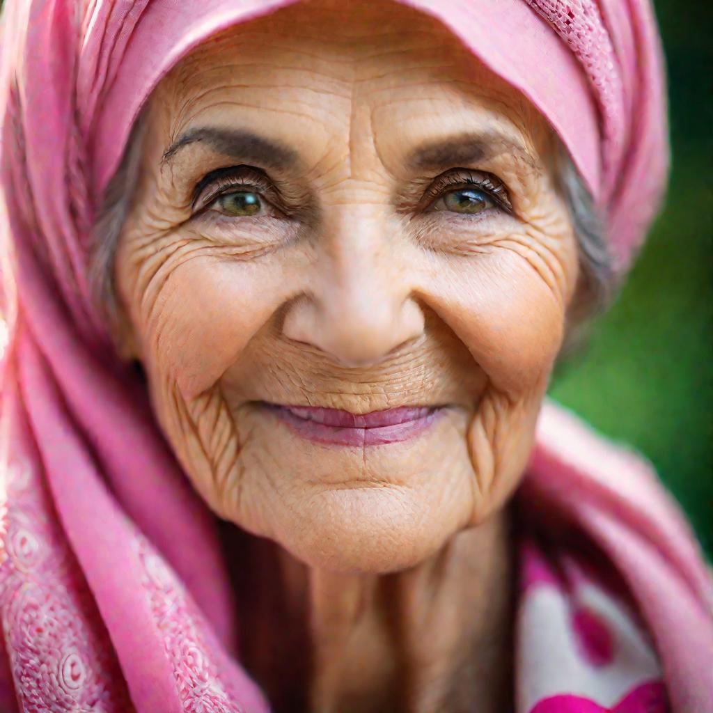 Портрет пожилой женщины в платке