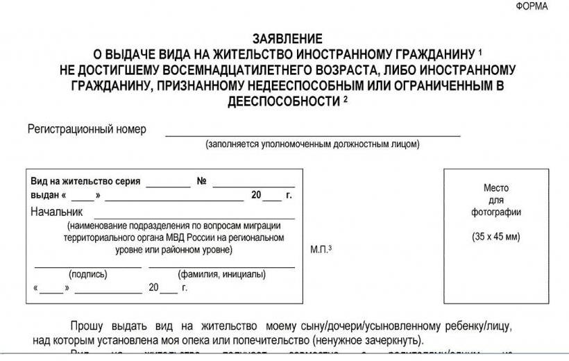 Расписка в получении вида на жительство образец