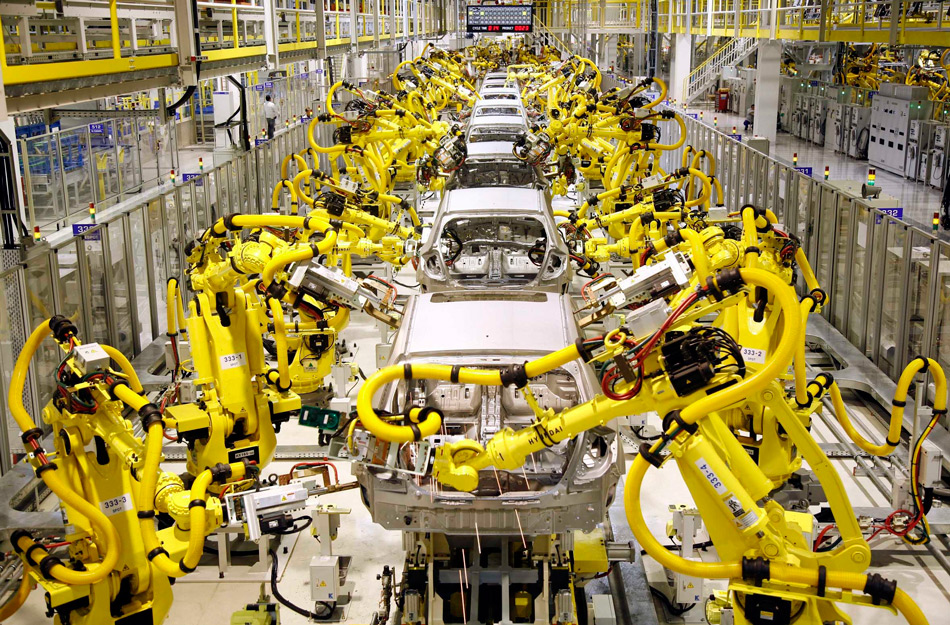 Роботизированное производство автомобилей в Южной Кореи
